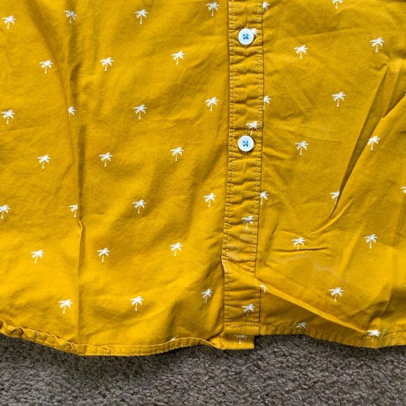 Denim & Flower men’s casual button down shirt medium short sleeve mustard yellow - Picture 2 of 10